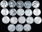1943-S Steel Lincoln Wheat Penny Lot of 18 Coins UNCIRCULATED REPROCESSED