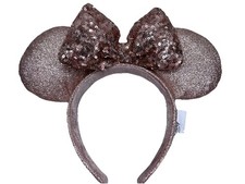 Disney Parks Rose Gold Sequined Minnie Mouse Ears And Bow Headband