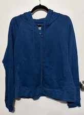 Tek Gear Womens Large L Teal Full Zip Hoodie Sweatshirt Long Sleeve Pockets