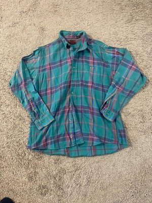 Vintage Bugle Boy Shirt Mens Large Plaid Button Down Casual Long Sleeve 90s