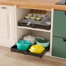 Pull out Cabinet Organizer, Full Metal Expandable Width 14.8"-20.8"  Depth 1