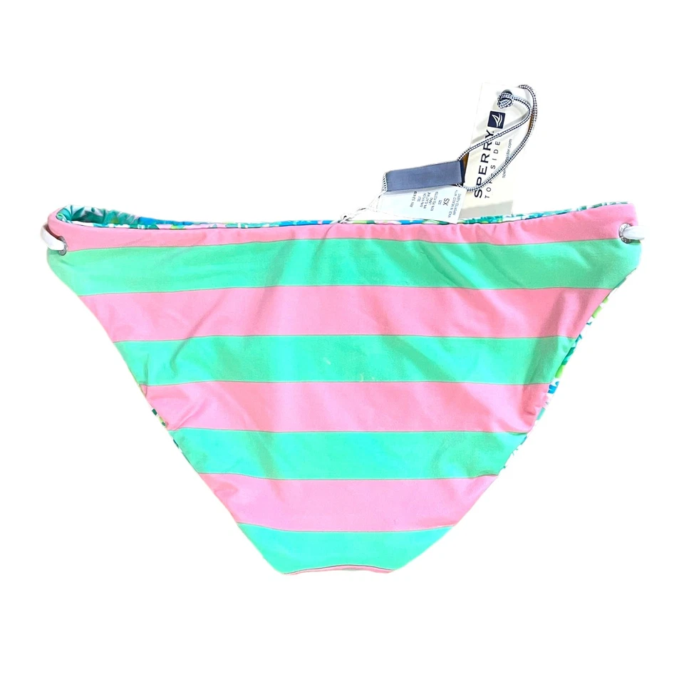 Sperry Top Sider Talla XS Bikini Hipster Reversible Pantalones de Natación Rayas Floral  Foto 4 de 4