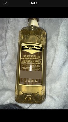 Hazelnut Flavored Syrup 1 Liter Bottle BB September 2026
