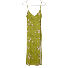 Reformation size 4 Crimini Dress floral midi side slit versatile feminine green