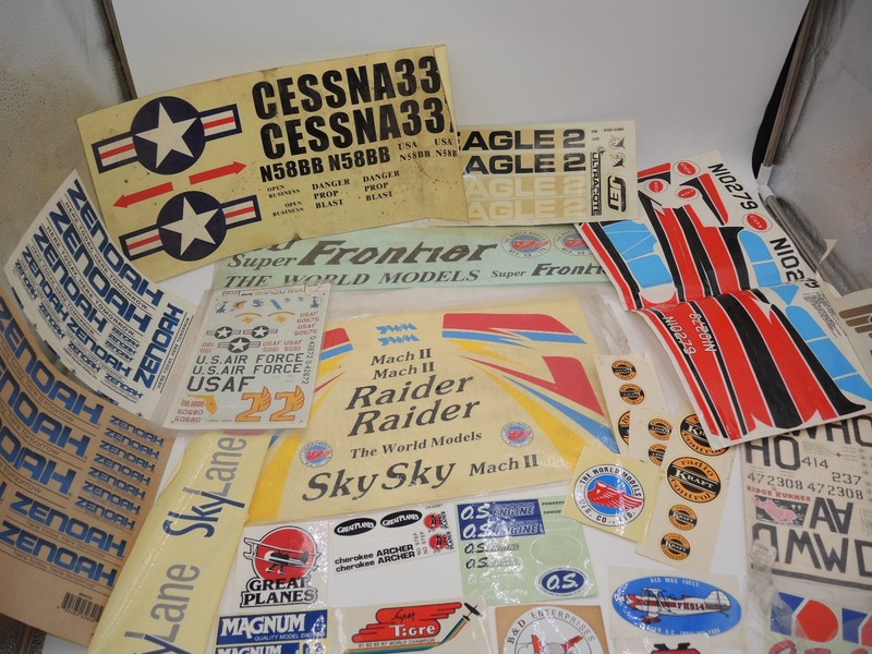 Vintage RARE Large RC Unused Airplane Stickers Decal Sheets Mixed