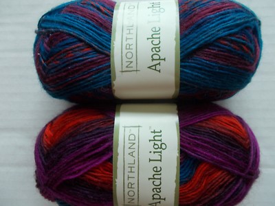 Northland Apache Light  gradient 100% wool yarn, Spirit, lot of 2 (153 yds ea)