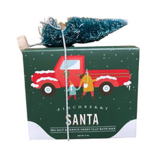 Finchberry Clay  Salt Soak HOLIDAY GIFT BOXED w/ Tiny Tree SANTA / GREEN
