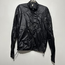 American Apparel Black Nylon Rain Coat Jacket Size S Lightweight Zip Up Ladies