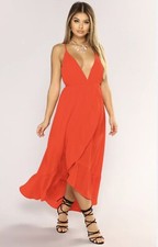 Doing Good Maxi Dress in Red from Fashion Nova size S