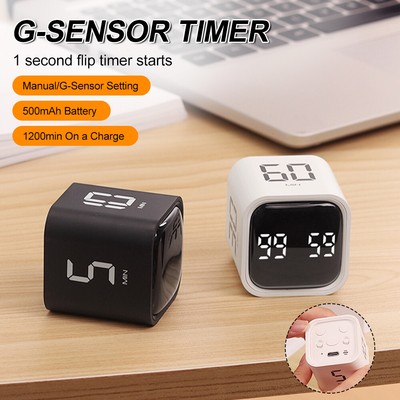 Kitchen Timer Gravity Sensor Flip Cube Timers Quick Setting Rechargeable Timer