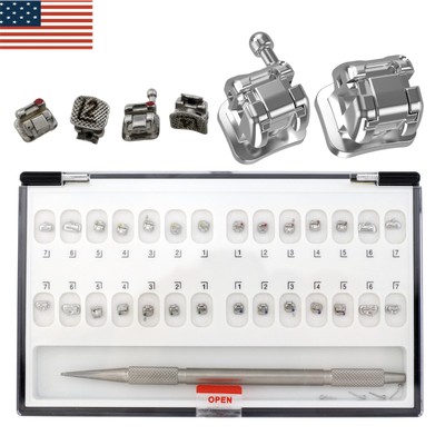 Dental Orthodontic Self Ligating Brackets Metal MBT 022 3 Hooks Damon Q Ormco