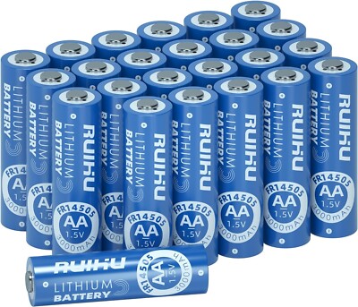 24 TWENTY FOUR RUIHU LITHIUM AA BATTERIES DOUBLE A 1.5V 3000 MAH NEW EXP 2040