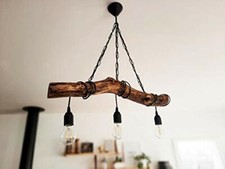 Solenzo - Lampadario sospeso in legno flottato stile marino rustico campagna chi