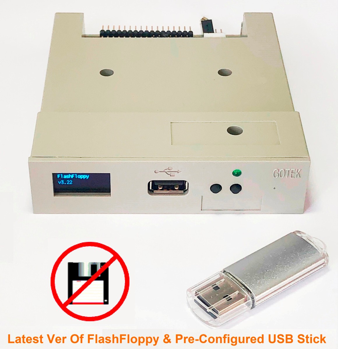 PCパーツ 大型OLED Gotek フロッピーエミュレーター USBメモリセット