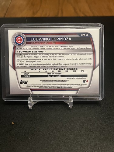 2023 Bowman Chrome 1st Ludwig Espinoza On Card Auto - Picture 2 of 2