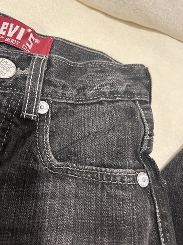 Levi 527 Red Tab bootcut jeans youth size 8 slim black - Picture 15 of 17
