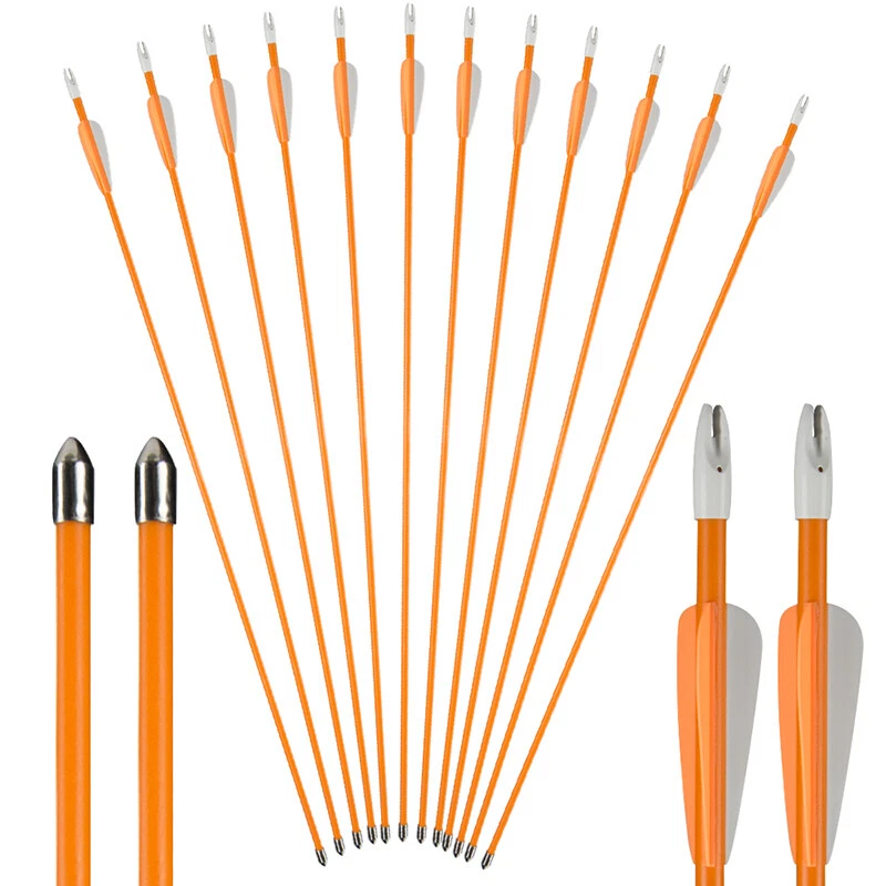 12X 27inch Fiberglass Arrows OD 7mm  Kid Youth Target Practice with Arrow Quiver - Image 3 of 4
