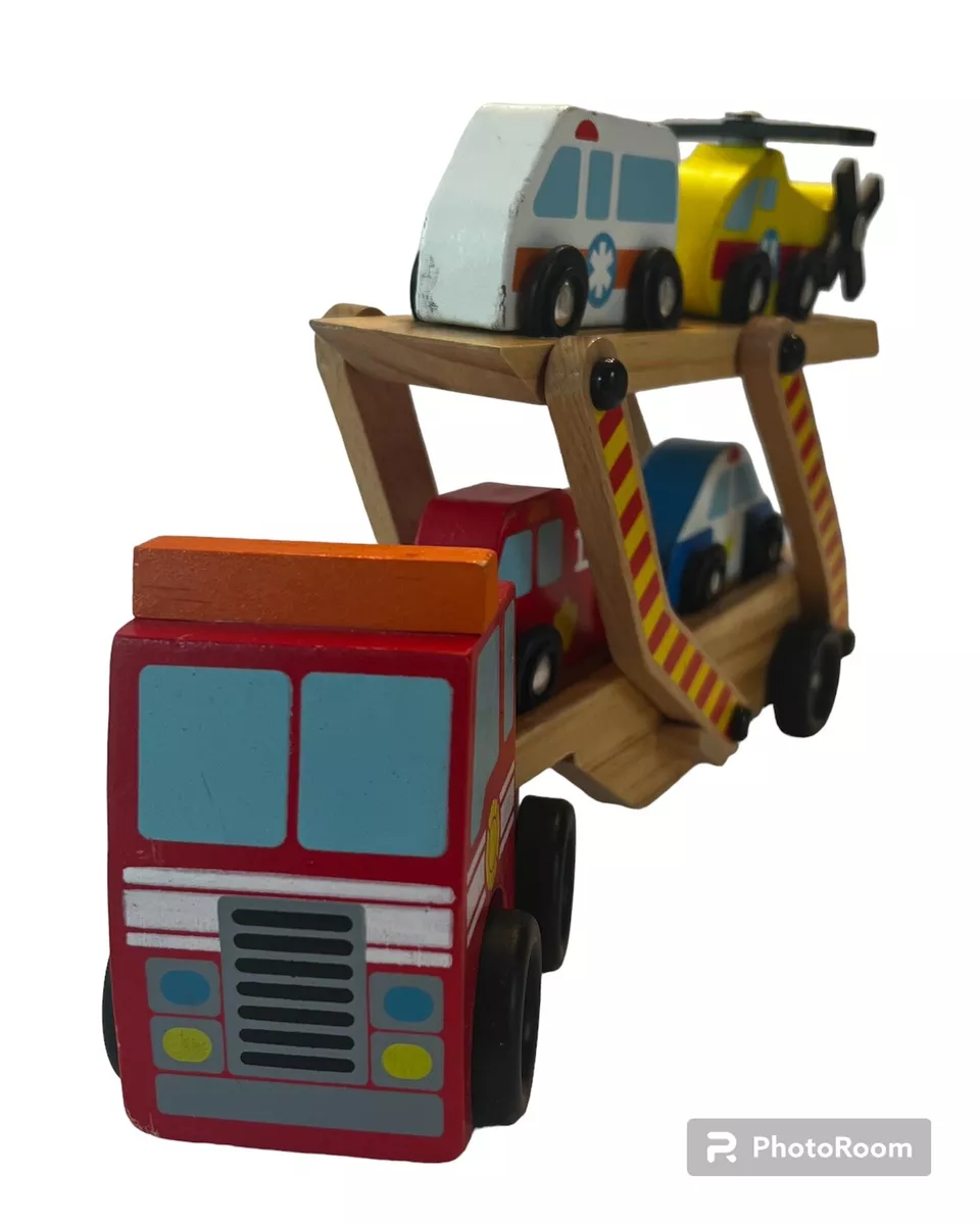 Melissa & doug hot sale emergency vehicle carrier
