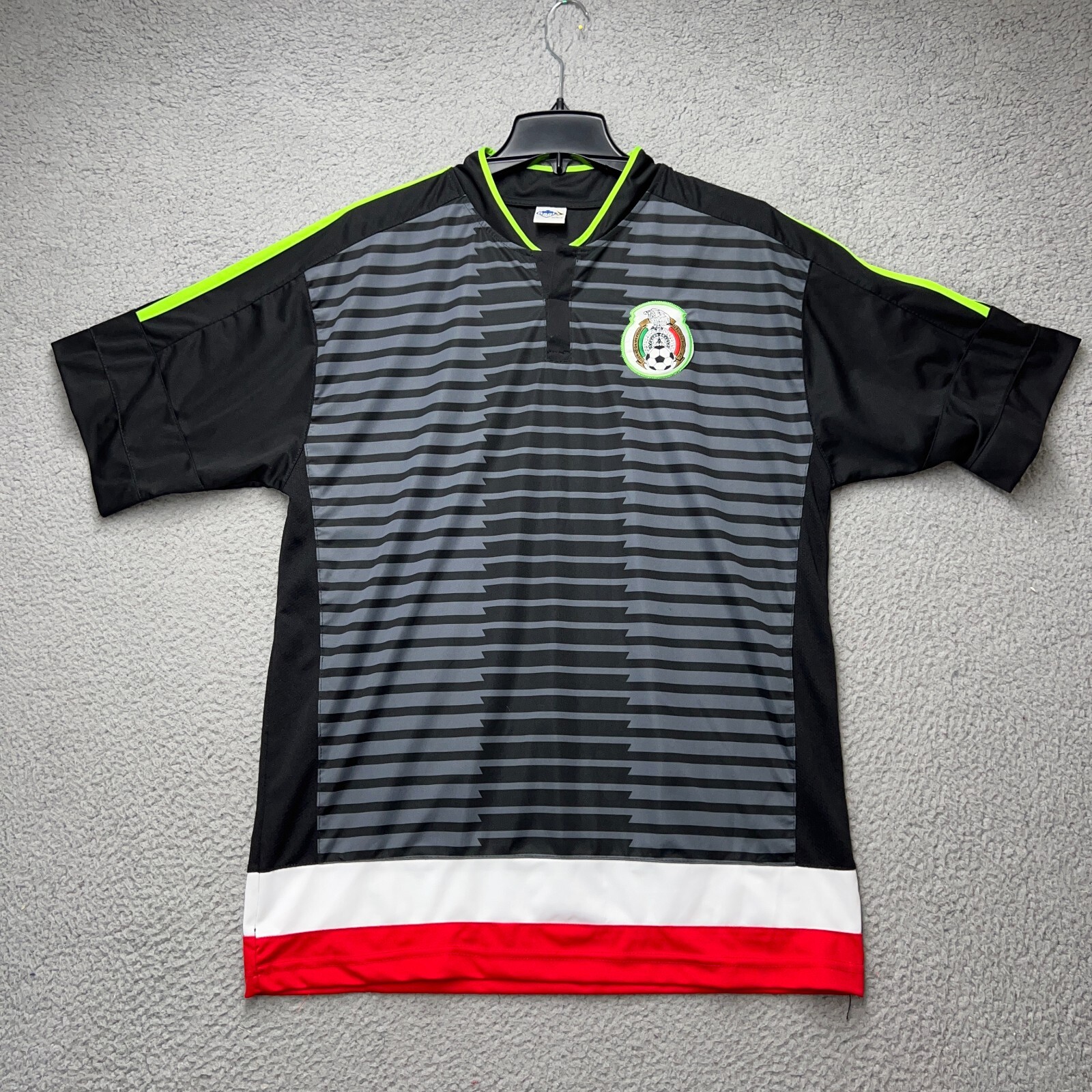 Mexico Futbol Soccer Jersey Mens Large Black Gool Short Sleeve Outdoor Sports