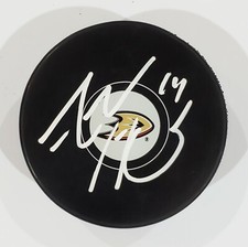 ADAM HENRIQUE SIGNED ANAHEIM DUCKS PUCK NHL HOCKEY W/LOA  