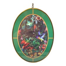 Tropical Jungle Stained Glass Suncatcher - 6.5" Bird Parrot Macaw Tiger Exotic