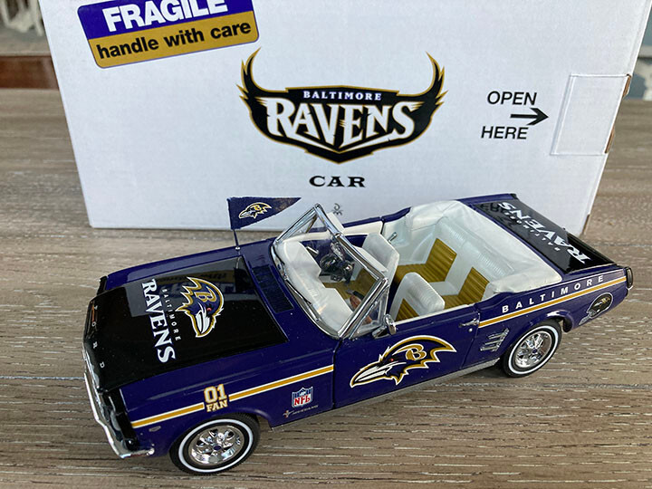 Danbury Mint 1966 Ford Mustang Convertible Diecast NFL Baltimore