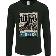 Two Wheels Biker Motorcycle Motorbike Mens Long Sleeve T-Shirt