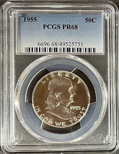 1955 Silver Proof Franklin Half Dollar PCGS PR68