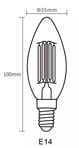 10 x LED Filament Candle Lamp E14 4W 6000k Day Light 450 Lumens