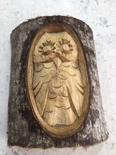 Image of Decorative Owl in the Pinewood. Hand Carved. Made From Sustainable Wood