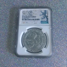 2021 Lion Dollar Royal Dutch Mint .9999 1 oz Silver NGC PF 70 - LAST ONE!