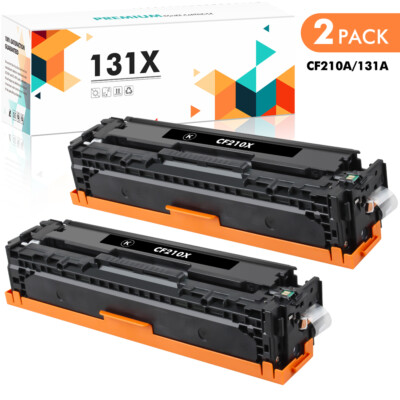 2 PK CF210A 131A Black Toner Cartridges For HP Color Laserjet Pro 200 MFP M276nw