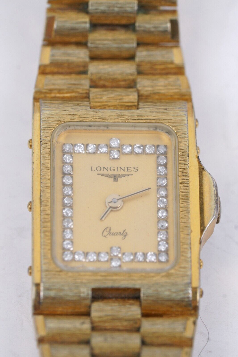 Longines Gold Diamond Accent Dial 5 Jewels Swiss Quartz Watch CMZ