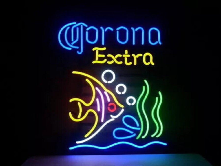 Corona Extra Beer Tropical Fish Bar Neon Sign 17
