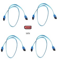 4 X SATA Cable 19 11/16in Cable Serial S-Ata 6 GB/S Safety Clip SSD HDD