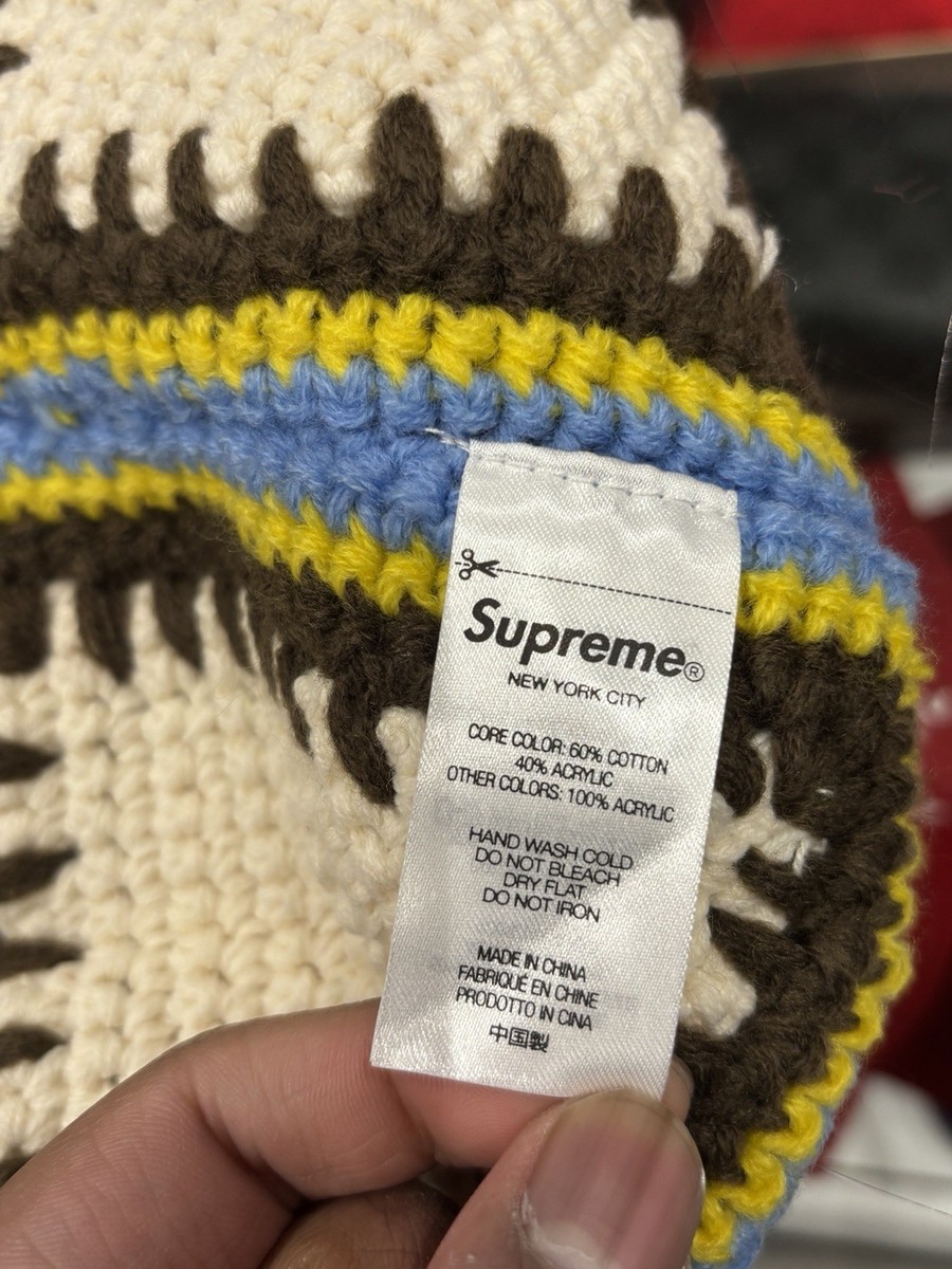 Supreme Crochet Edge Hat White | eBay
