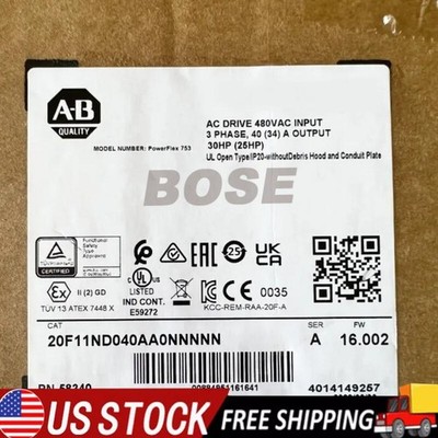 Allen Bradley 20F11ND040AA0NNNNN Power Flex Air Cooled 753 AC Drive US Free Tax