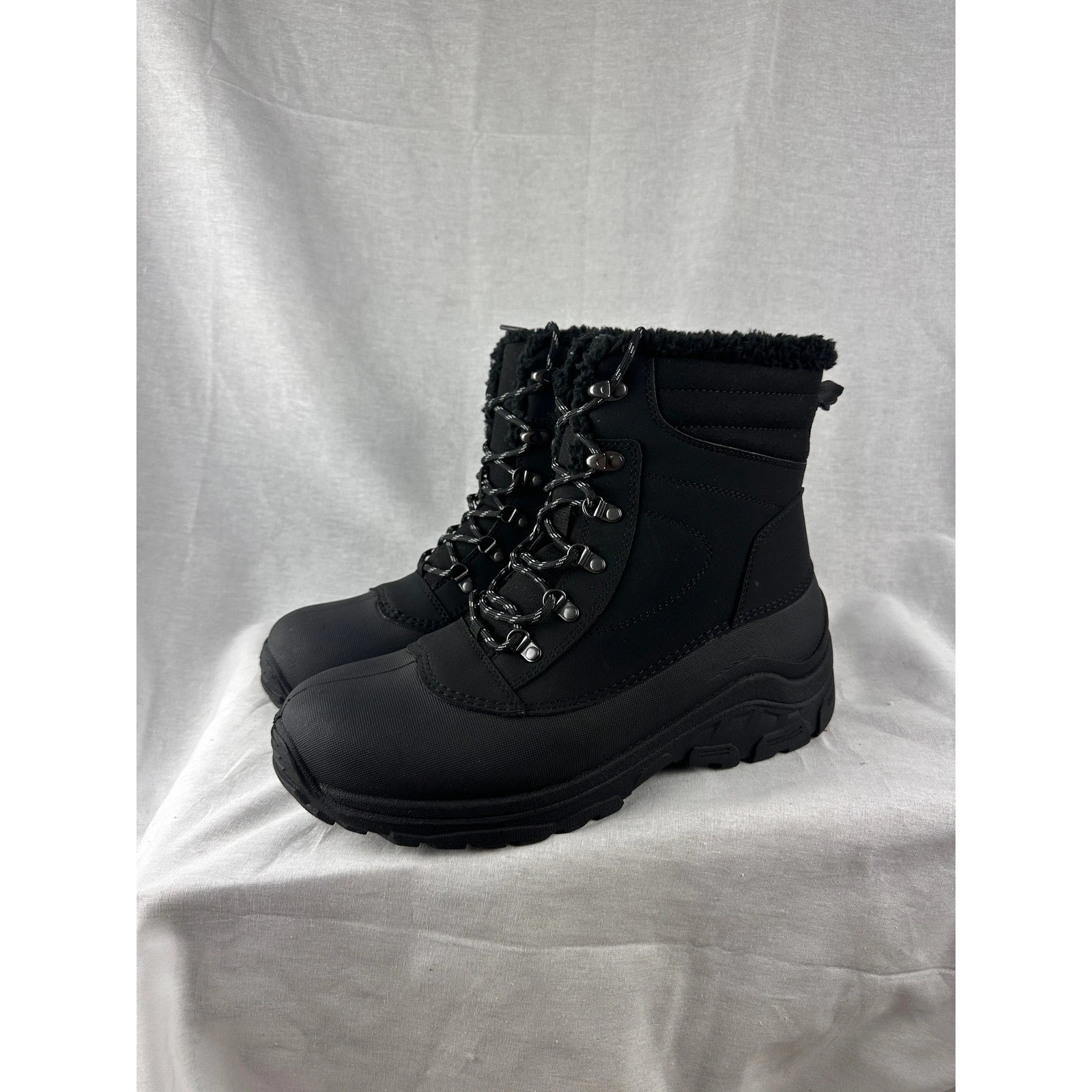 All in Motion Mens Black Winter Snow Boots Thermolite EcoMade Insulated Size 11
