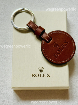 Rolex VIP Gift Signature Leather Brown Keyring/Keychain - New in