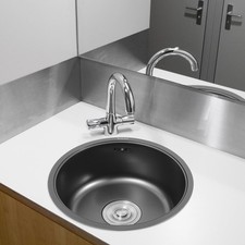 Lavello cucina acciaio inox tondo 40 cm incasso con accessori lavello cucina