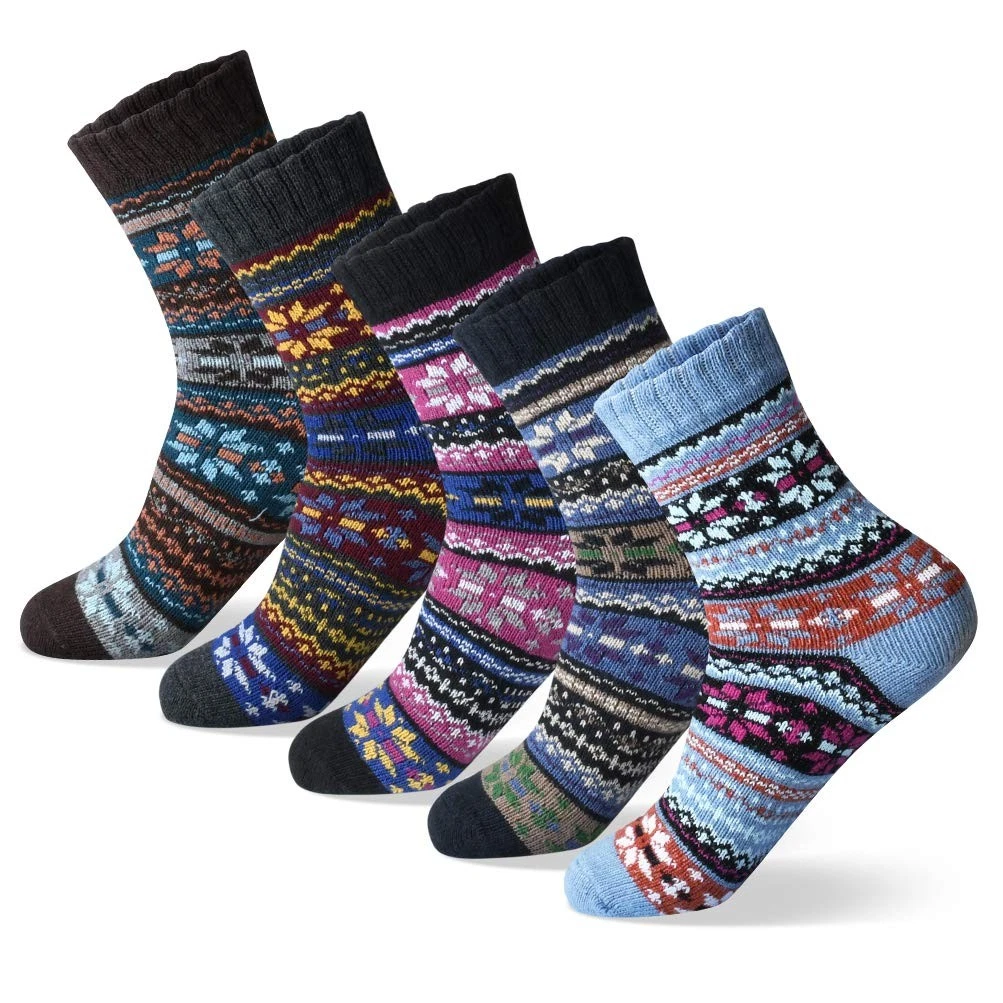 Womens Winter Wool Socks, Thick Soft Warm Cozy Crew, Stocking Stuffer Gifts