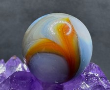 WONDERFUL Vintage Vitro Agate 'V' Patch Type Marble - Multi-Color - .88"