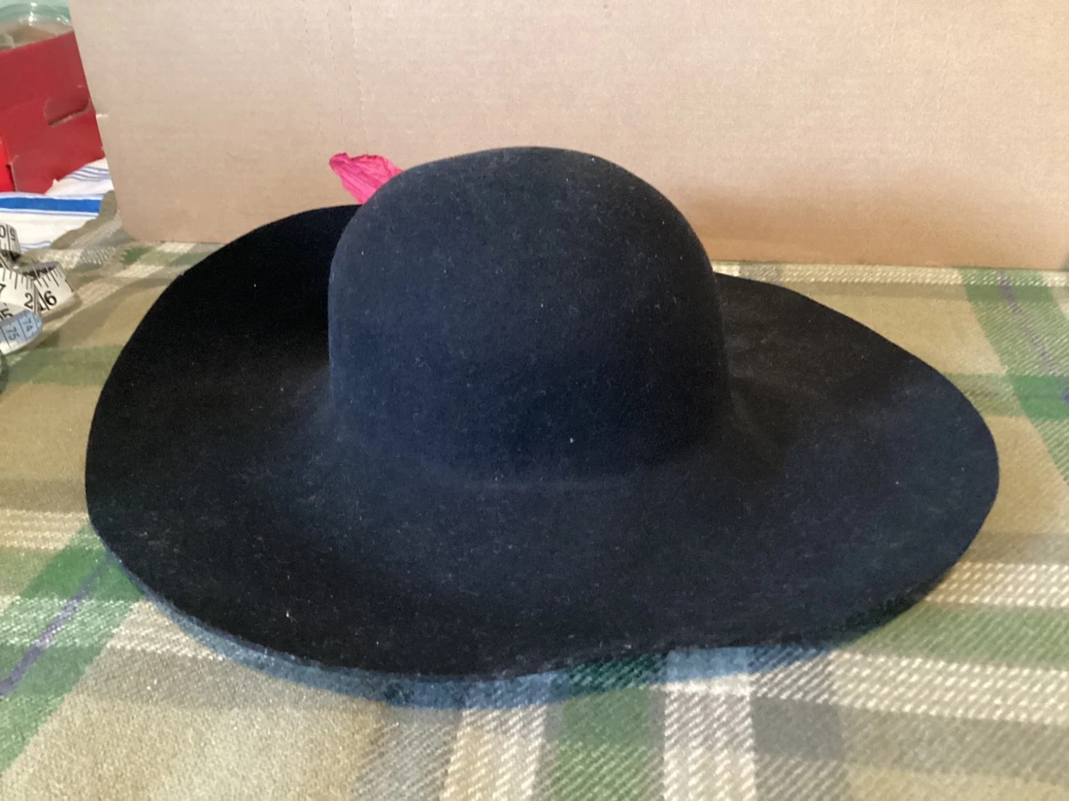 Vintage Burberrys Women\'s Black  Wool Wide Brim Fedora Hat Made In England 2934 Black Classic Wool Blend Jazz Hat Manhattan Short Brim Flat  main image 4