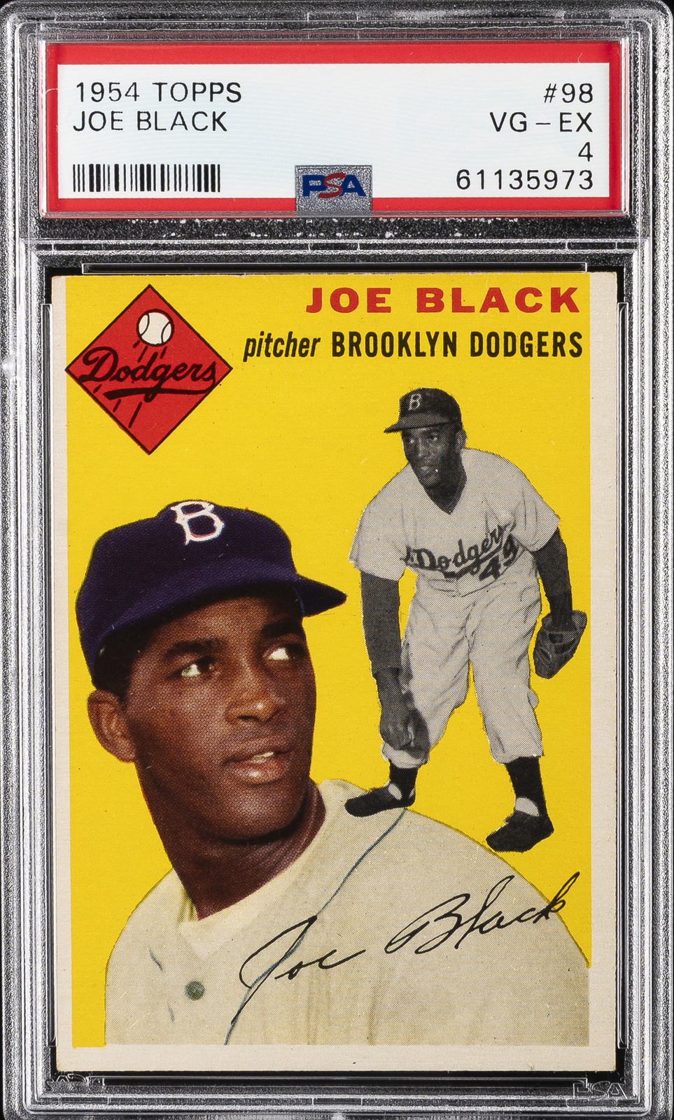 1954 TOPPS #98 JOE BLACK PSA 4