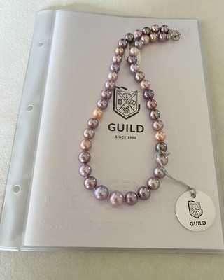 £1800 GUILD Top  Magnificent  8-12mm Multi-Coloured Freshwater Pearl Necklace