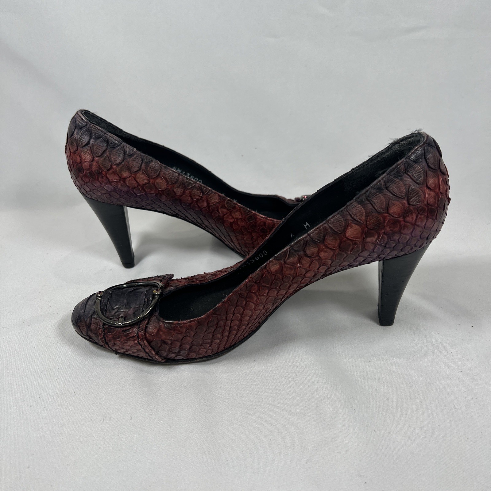 Stuart Weitzman Purple Pink Python Embossed Snake… - image 16
