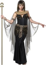 Cleopatra Black Egyptian Princess Queen Fancy Dress Up Halloween Adult Costume