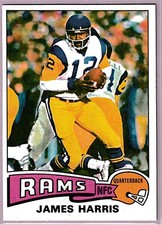 1975 NFL Topps #338: JAMES HARRIS, RAMS QUARTERBACK, ROOKIE CARD EX! w/protector. rookie card picture