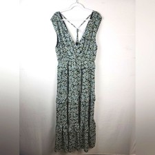 Lulus Spring in Your Step Black Floral Print Tiered Maxi Dress XL