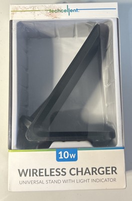 TECHCELLENT 10W WIRELESS CHARGER UNIVERSAL, LIGHT INDICATOR, NEW.